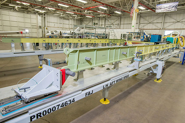 Considered the backbone of the wing, the solid single-piece aft wing spars are complete and ready for the wing buildup to begin. Design analysis and rigorous testing will prove the Denali’s 54 foot 3 inch wing will have ample strength to support the mission.